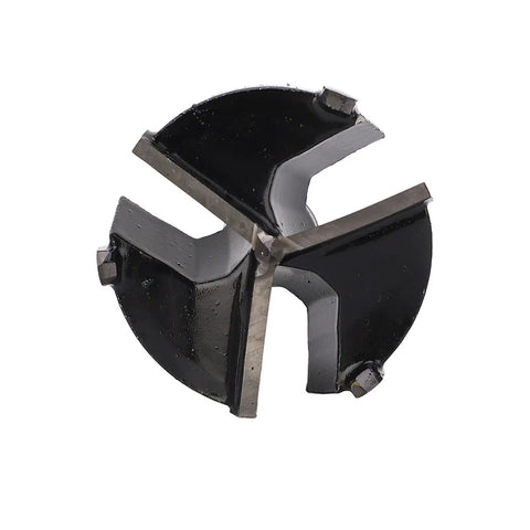 Premium Carbide Forstner Bit Set delivering dead nuts accurate bores, showing a black carbide bit for drilling wood and plastic.