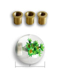 Front view of Cool 54mm Crystal Flower Shift Knob Real Flower Resin Ball for Manual and Automatic Transmissions Universal Fit Gated Style Only Fits 5 and 6 Speed Shifters Includes 3 Adapters for Most Cars Trucks Green with brass adapters.