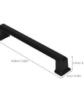 Dope Matte Black Aluminum Cabinet Door Handles And Drawer Pulls, Vintage Retro Kitchen Hardware, 14.8cm, sleek design
