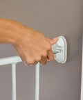 Installing Essential Stairway and Walkway Baby Gate for Stairs and Doorways, Hardware Mounted, 30 Inch Tall, White with Safe Latch