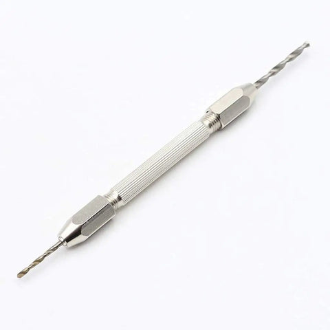 Double End Pin Vise Drill Tool 0-3.1mm Manual Gimlet Hand Drill For Precision Clock Repair Jewelry Making And Small Hobby Projects With Reversible Holders Multipurpose, silver steel, 10.3 cm