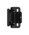 Heavy Duty Matte Black Inset Cabinet Hinges One Pair Self Closing Wrap Design Rock Solid Hardware For Standard Faceframe Wood Doors No Sweat Install, side view.