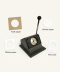 Heavy Duty 1 Inch Circle Punch Cutter Button Maker For Paper Craft And Diy Projects, Die Cutting Tool with samples on various papers
