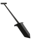 NX6 Tempered Steel 36 Inch Shovel with double serrated blade and wide non-slip foot pegs for heavy duty digging in black finish