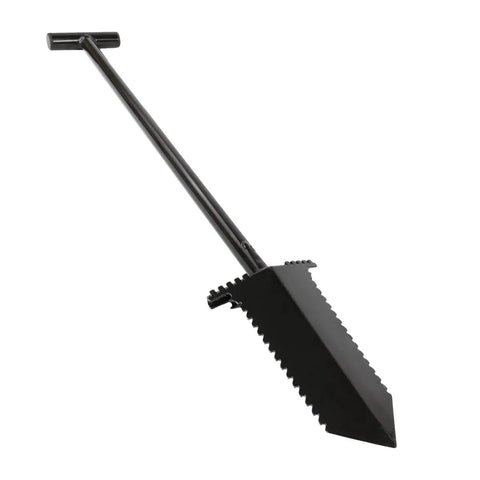 NX6 Tempered Steel 36 Inch Shovel with double serrated blade and wide non-slip foot pegs for heavy duty digging in black finish