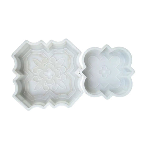 Top view of Two Pack Concrete Molds For Walkways And Garden Pavers Reusable Plastic Brick Molds For DIY Cement Stepping Stones