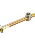 Close-up of single bolt and barrel nut from 4 Pack M6x70mm Furniture Bolt Nut Set With Hex Socket Screws And 50mm Thread Length Includes Barrel Nuts