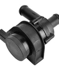 Heavy Duty 12V Electric Inline Coolant Pump 1K0965561J Auxiliary Water Pump For Cars, black plastic construction, compact design.