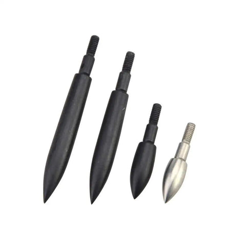 Field Points Set Archery, 12 ScrewIn Target Points, black and silver arrowheads, various sizes for precise shots