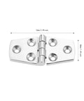 316 Stainless Steel Boat Flush Door Hinges 3 Inch 38x76mm Compartment Hinges In Silver Heavy Duty, top view with measurements.