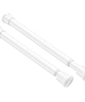 2 Pack Small Spring Tension Curtain Rods 8 To 12 Inch No Drill For Slim Window Cupboards And Closet Sidelights White Easy Install