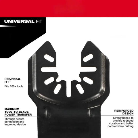 Oscillating Multi Tool Blade Set 9 Piece Titanium Enhanced Blades With Carbide Teeth For Up To 50x Longer Life close-up of universal fit