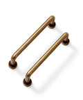 Set Of 12 SleekTouch Antique Brass Cabinet Pulls, 3 3/4 Inch Center To Center, zinc alloy hardware for contemporary kitchen cabinets.