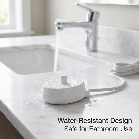 Inductive Travel Charger For Electric Toothbrushes No Fuss Compatible With 3757 3756 Pro Series And Genius Models on bathroom counter