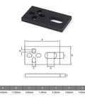 Four Pack Micro Limit Switch Plate 6063 T5 Aluminum For 3D Printer Hardware Components Groove Frame CNC Machines Durable Mounts With Four M3 Slotted Holes And Elongated M5 Hole For Easy Positioning, 33x17x3 mm