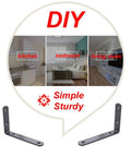 Ultra Strong Black L Brackets Wall Mounts Rock Solid Corner Shelf Supports Rust Proof Iron Braces for DIY in kitchen, bedroom, living room.