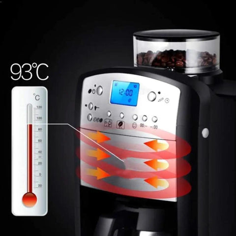 Coffee Maker Single Serve Espresso Machine With Blue Capsule Variety Pack display showing temperature and features
