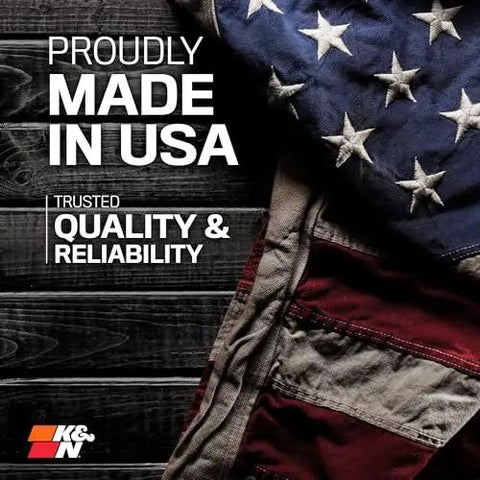 Proudly made in USA flag showcasing quality of high flow engine air filter for Dodge Ram trucks 2002-2025