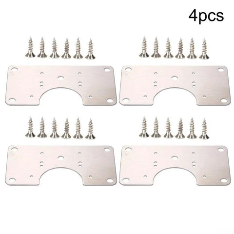 Stainless Steel Hinge Repair Plates Kit For Quick Kitchen Installations And Fixes With 1, 4 Or 10 Plates And Screws, Pro Grade Durability