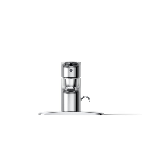 July Go-To Single-Handle Bathroom Sink Faucet With Metal Pop-Up Drain in polished chrome finish, front view