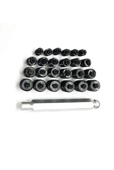 Transfer Screw Set Kit With Solid Handle, 25 Piece Pack Including 24 Screws In 1/4-20, 5/16-18, 3/8-16, 7/16-14, tool and die work