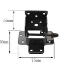 4 Pack 90 Degree Self Locking Folding Hinge shown with measurements, ideal for folding tables and chairs, heavy duty construction