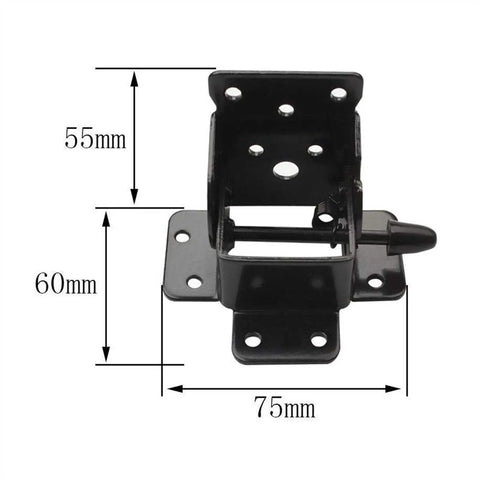 4 Pack 90 Degree Self Locking Folding Hinge shown with measurements, ideal for folding tables and chairs, heavy duty construction