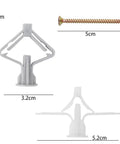 Heavy Duty Gypsum Board Expansion Screws With Nylon Butterfly Anchors Deliver Badass Hold Perfect For Hanging Pictures And Lights On Hollow Walls No Sweat Setup Real Legit Quality Grey detailed view of expansion anchor and screw