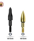 Field Points Kit With O Rings 100 And 125 Grain Arrow Tips For Carbon Arrows Screw In System To Prevent Loosening