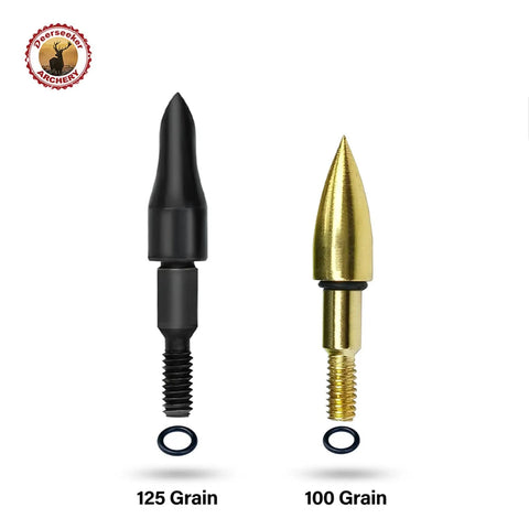 Field Points Kit With O Rings 100 And 125 Grain Arrow Tips For Carbon Arrows Screw In System To Prevent Loosening