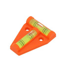 Orange T Shaped 2 Way Bubble Level For Caravan For Motorhome For Camper with fluorescent vials and mounting holes.