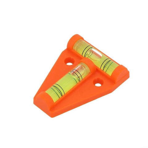 Orange T Shaped 2 Way Bubble Level For Caravan For Motorhome For Camper with fluorescent vials and mounting holes.