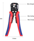 Self Adjusting Wire Stripper And Crimper With Automatic Cutting For Copper And Aluminum Wire 8 Inch 3 In 1 Pliers Red Blue
