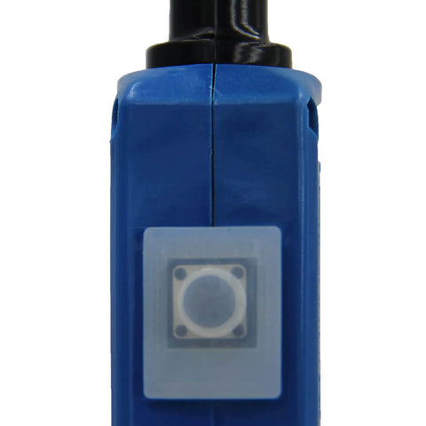 Air Plasma Cutting Torch Head With High Frequency For 40A Cutting, Blue Handle, Pro Grade Plasma Cutter Accessory button close-up