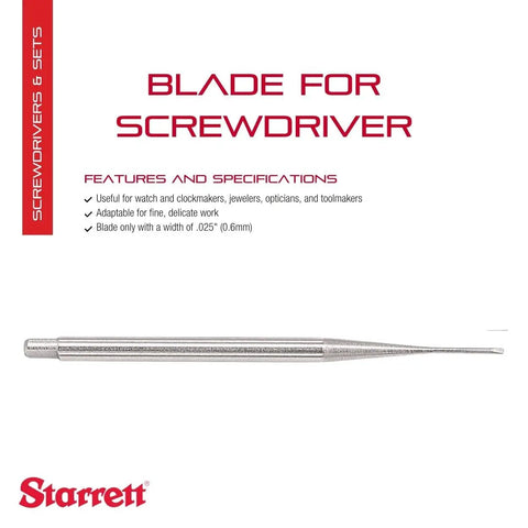 Jewelers Precision Screwdriver Replacement Blade 0.025 Inch Wide For Watches And Jewelry Making Delicate Work Fine Detail PT02449AA