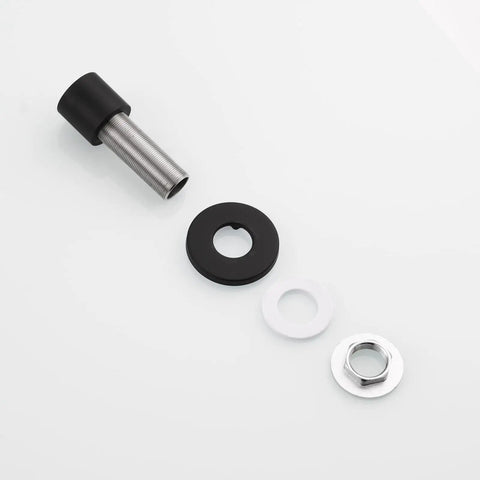 Components of Stainless Steel Kitchen Sink Side Sprayer Set With Pull Out Hose And Holder, Black Finish, One Touch Lever