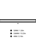 Megawise vacuum sealer upper foam gasket, black, 336mm x 32mm x 4mm, front view (13.23in x 1.26in x 0.16in)
