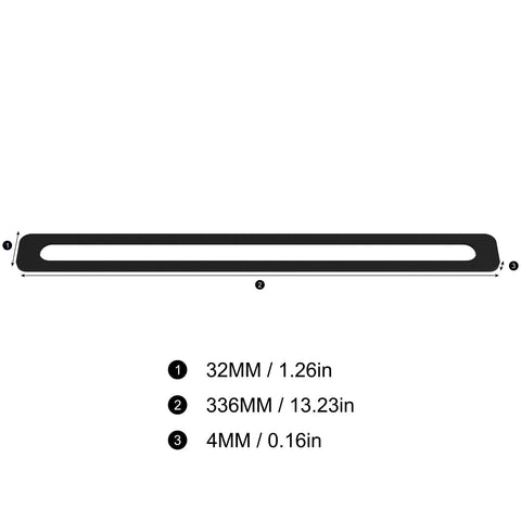 Megawise vacuum sealer upper foam gasket, black, 336mm x 32mm x 4mm, front view (13.23in x 1.26in x 0.16in)