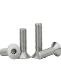 Beefy Hex Socket Flat Head Screws Set 304 Stainless Steel Allen Key Furniture Bolts M5 To M16, 28mm Length, Countersunk, 10 Pieces