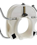 EZ Lock Toilet Seat Riser With Safety Frame, 5 Inch Lift Seat For Round Or Elongated Toilets, Padded Handles, Secure Locking Design