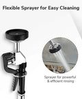Pro Grade Wall Mount Pre Rinse Kitchen Faucet With Pull Down Sprayer, brass construction, flexible sprayer for easy cleaning