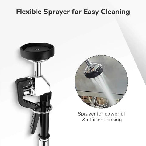 Pro Grade Wall Mount Pre Rinse Kitchen Faucet With Pull Down Sprayer, brass construction, flexible sprayer for easy cleaning