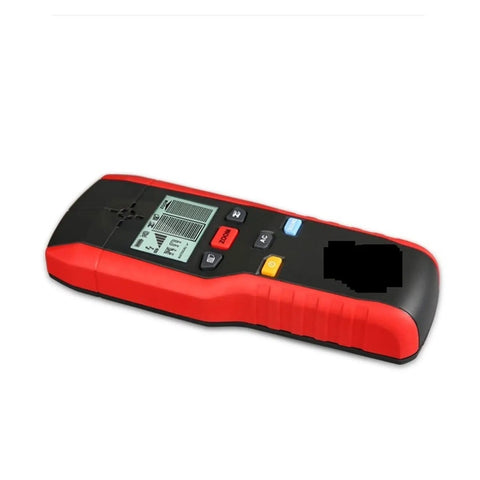 Professional Heavy Duty Wall Scanner And Stud Finder With Hella Precise Lcd Display And Auto Shut Off For Fast Ac Cord Pipe Cable Detection Portable Home Project Badass Gear, red and black handheld device with LCD.