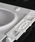 Heavy Duty Square Toilet Seat With Quiet Soft Close Hinges In Classic White features smooth glide action and standard bolt kit.
