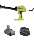 18V ONE Plus Caulk And Adhesive Gun Kit With Battery And Charger, Anti Drip Tech, Variable Speed Dial, Quick Load Nozzles