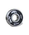 Front view of Bont Pro Racing 608 skate bearing with black seal and metal outer ring