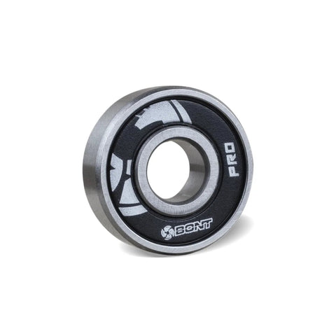 Front view of Bont Pro Racing 608 skate bearing with black seal and metal outer ring