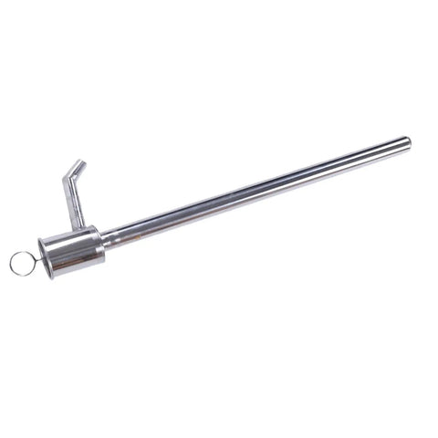Heavy Duty Stainless Steel Manual Oil Pump 60cm Hand Fluid Transfer Squeezy Suction Tool For Gasoline And Motor Oil Effortless Barrel Spilling with a smooth silver tube.