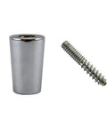 Dope Solid Brass Beer Tap Handle Ferrule And Hanger Bolt Kit With Polished Chrome Finish displaying chrome ferrule and hanger bolt.