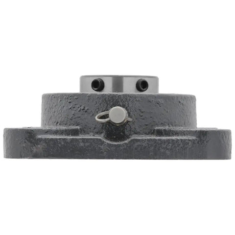 2 Pack Heavy Duty 4-Bolt Flange Bearing With Cast Iron Housing And Ball Bearing Insert, One And A Quarter Inch Bore, Side View